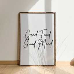 Good Food Mood Print Kitchen Wall Art, Foodie Gift, Cafe Decor - thumbnail 2