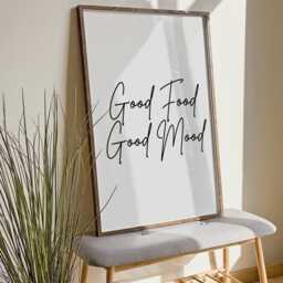 Good Food Mood Print Kitchen Wall Art, Foodie Gift, Cafe Decor - thumbnail 3