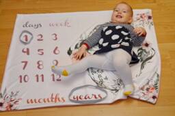 Baby Girl Milestone Blanket, Month Growth Tracker Calendar Photo Prop Shower, Watch Me Grow Blanket, Baby Gift