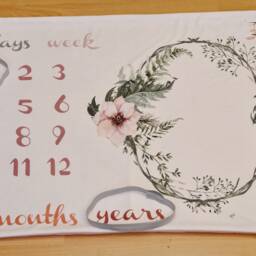 Baby Girl Milestone Blanket, Month Growth Tracker Calendar Photo Prop Shower, Watch Me Grow Blanket, Baby Gift - thumbnail 2