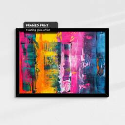 Paint Drips Contemporary Abstract Oil Painting Strokes Style Wall Art Framed Canvas Poster Print Home Kitchen Living Room Decor Gift - thumbnail 2
