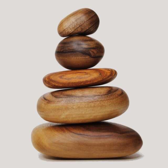 Wooden Stones Decor Natural Pebbles Handmade Rocks For Zen Garden Home Montessori Toy Yoga Wood Candle Holder - image 1