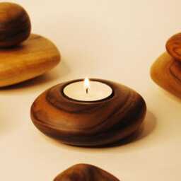 Wooden Stones Decor Natural Pebbles Handmade Rocks For Zen Garden Home Montessori Toy Yoga Wood Candle Holder - thumbnail 4