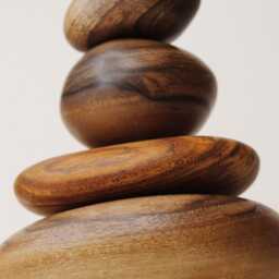 Wooden Stones Decor Natural Pebbles Handmade Rocks For Zen Garden Home Montessori Toy Yoga Wood Candle Holder - thumbnail 2