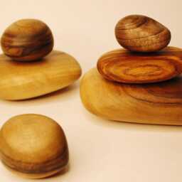 Wooden Stones Decor Natural Pebbles Handmade Rocks For Zen Garden Home Montessori Toy Yoga Wood Candle Holder - thumbnail 3