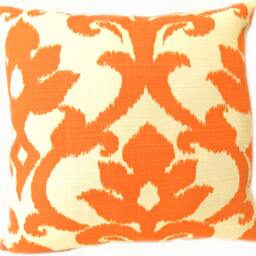 Ikat Geometric Pillow Cover - Navy, Blue, Orange, Custom Size Outdoor Rated - thumbnail 3