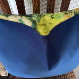Designers Guild Fabric Tarbana Midnight Cushion Cover Plain Cobalt Velvet Reverse Franchini Trim Size As Selected - thumbnail 3