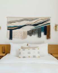 Abstract Macraweave Tapestry - Mixed Fiber Wall Hanging, Textured Woven Art, Boho Modern Home Decor, Unique Handmade Piece