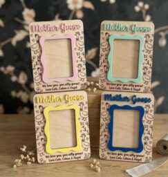Personalized Mother Goose Wooden Photo Frame, Nursery Decor, Baby Gift - thumbnail 1