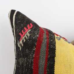 Bohemian Kilim Pillow 24'' Turkish Wool Accent Pillow - thumbnail 2