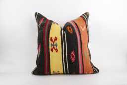 Bohemian Kilim Pillow 24'' Turkish Wool Accent Pillow - thumbnail 1