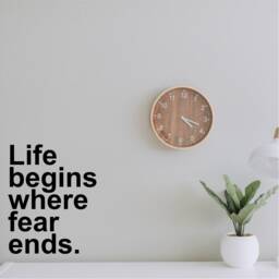 Life Begins Where Fear Ends, Inspirational, Motivational, Office, School, Home Wall Art, Sticker, Decal, Transfer, 5 Size's 36 Colours - thumbnail 3