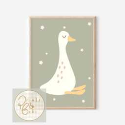 Set Of 3 Personalised Ballerina Mouse & Goose Vintage Style Wildflower Prints - Unframed - thumbnail 3