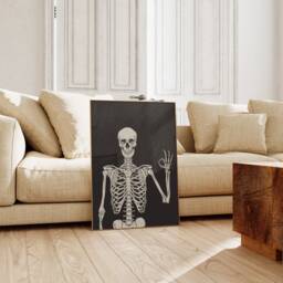 Skeleton Print, Halloween Party Wall Decor, Funny Gothic Art Modern Apartment Poster, Printable Art, Never Better Skeleton, Gift - thumbnail 3