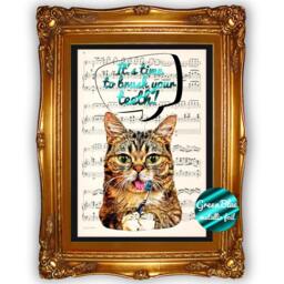 Brush Your Teeth, Boy Bathroom Decor, Home Kid Print, Wall Unique Gift, Art Wall, Cat Artwork, 27 - thumbnail 2
