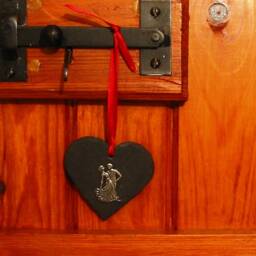 Ballroom Dancers Design Slate Heart - 2026 Christmas Decoration Dancing Gift For Dancer Ornament Festive Decor - thumbnail 4