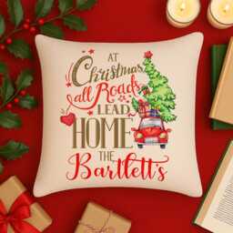 Personalised Christmas Cushion Cover Custom Throw Pillow Stocking Filler Christmassy Festive Home Decor Family Name Gift Ekcc15 - thumbnail 2