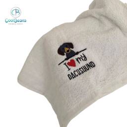 Dachshund Dog Towel - Personalised Face Cloth/Hand Bath Embroidered - thumbnail 3