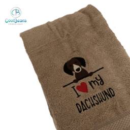 Dachshund Dog Towel - Personalised Face Cloth/Hand Bath Embroidered - thumbnail 2