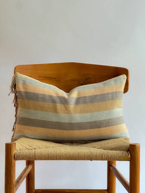 Hand Woven Natural Fiber Lumbar Pillow Cover - image 1