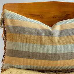 Hand Woven Natural Fiber Lumbar Pillow Cover - thumbnail 2