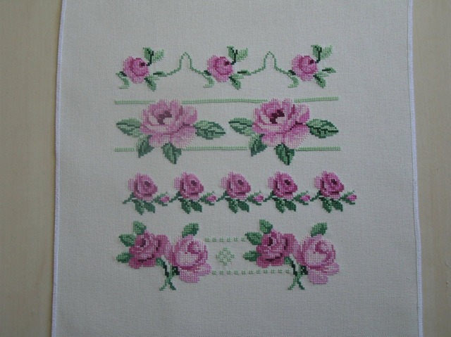Strips Of Roses Cross Stitch Embroidery