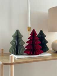 Christmas Tree Classic, Burgundy Home Decor, Green Holiday Tree, Paper Baubles, Scandi Decoration, Eco Christmas, Aesthetic Present