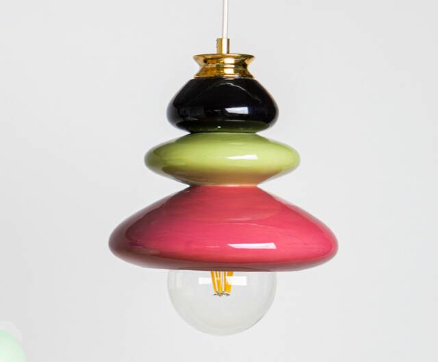 Pendant Ceramic Lamp, Hanging Lampshade, Handmade Design, Contemporary Artwork Creation, Unique Light Fixture Gift - image 1