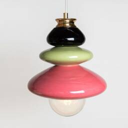 Pendant Ceramic Lamp, Hanging Lampshade, Handmade Design, Contemporary Artwork Creation, Unique Light Fixture Gift - thumbnail 3