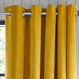 Mustard Velvet Curtains Drapes Custom Grommet Golden Bedroom Living Room - thumbnail 3