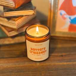 Buttery Croissant Scented Soy Candle Hand-Poured 8Oz Glass Jar/Patisserie Candles Bakery - thumbnail 2