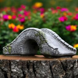 Concrete Arched Garden Bridge Statue Stone Pond Walkway Figurine Cement Outdoor Ornament Landscape Yard Decor Decorative Patio Art Piece
