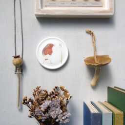 Robin & Snowdrops Decorative Mini Wall Plate - British Bird Art - Wildlife Christmas Decor -Gallery Art - thumbnail 1