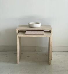 Handmade Travertine Marble Side Table Beige Natural Stone Coffee Table - thumbnail 1