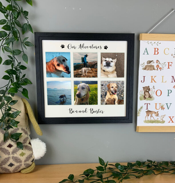 Personalised Pet Memorial Picture Frame Collage, Multi Photo Dog Frame, Family Keepsake, Animal Lovers Gift, Portrait Frame - image 1