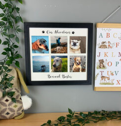 Personalised Pet Memorial Picture Frame Collage, Multi Photo Dog Frame, Family Keepsake, Animal Lovers Gift, Portrait Frame