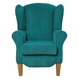 Handmade Teal Jumbo Cord Wingback Chair Fireside Accent Armchair - thumbnail 2