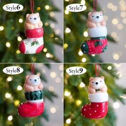 Handmade Ceramic Bear Figurines, Christmas Ornaments, Desk Decor, Animals Lovers Gift - thumbnail 3