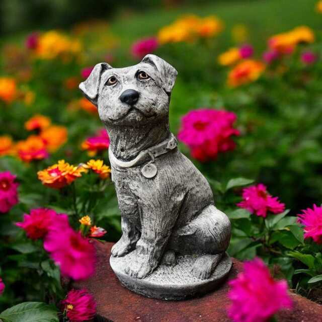 Stone Jack Rassell Statue Concrete Guardian Dog Figurine Garden Terrier Sculpture Outdoor Yard Ornament Animal Lover Gift Lawn Decoration - image 1
