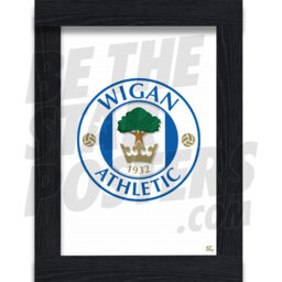 Wigan Athletic Fc Crest Poster White - Officially Licensed Product Sizes A4/A3 - thumbnail 1