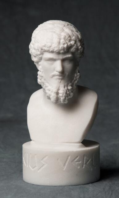 Marble Bust Of Lucius Verus Emperor Carved Greek Marble Statue Figurine Artist Sculpture - image 1