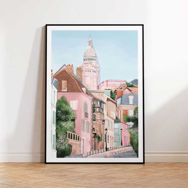 Montmartre Paris, Paris Art Print, Art, City Travel Pairs Poster - image 1