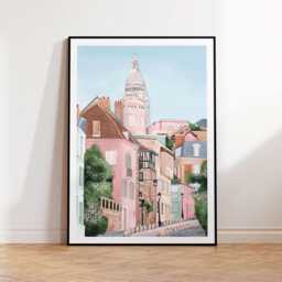 Montmartre Paris, Paris Art Print, Art, City Travel Pairs Poster - thumbnail 1