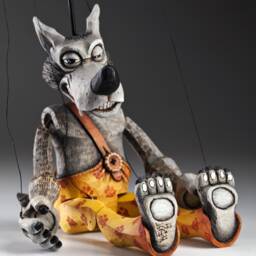 Dude Wolf - Wooden Art String Puppet From Zoo Sapiens Collection - thumbnail 4