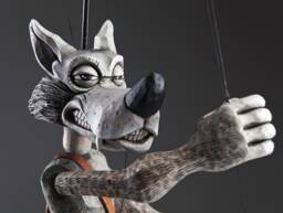 Dude Wolf - Wooden Art String Puppet From Zoo Sapiens Collection