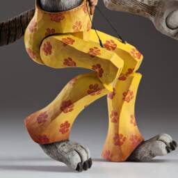 Dude Wolf - Wooden Art String Puppet From Zoo Sapiens Collection - thumbnail 3