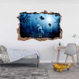 Wolf's Couple Fantsy Forest Decal - Wolf Wall Sticker Print, Decor, Extra Large Art, Vinyl Wildlife Animal Art - thumbnail 3