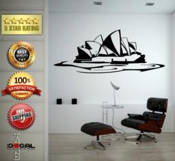 Sydney Opera House Australia Landmark Skyline Wall Window Car Diy Sticker Decal Vinyl Silhouette Clip Art Vector Decor Free Shipping L1850 - thumbnail 1