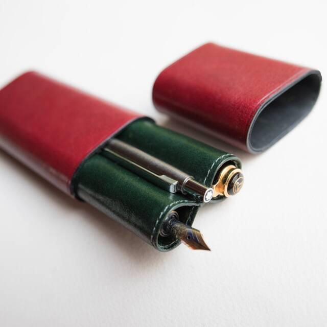 2 Pen Case Leather For Her, Custom Case, Fountain Hard Holder, Pencil Leather, Pen Pouch - image 1