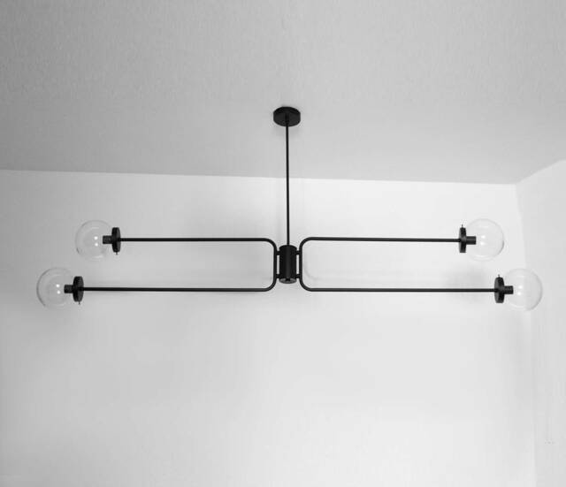 Jairo - Modern Black Chandelier Light - 4 Arms With Glass Balls Elegant Lighting Fixture - image 1